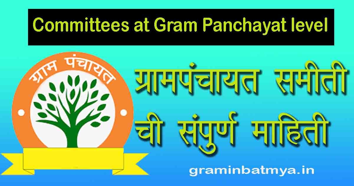 ग्रामपंचायत समित्याची संपूर्ण माहिती वाचा / Committees at Gram Panchayat level