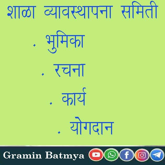 शाळा व्यवस्थापन समिती ची संपूर्ण माहिती मराठी मध्ये : Free Shala Vyavasthapan Samiti Mahiti In Marathi 2024