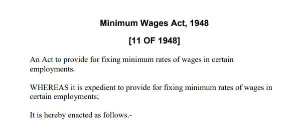 Minimum Wage Act 1948 In Marathi 